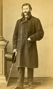 France Rouen Portrait Man Sideburns Second Empire Old Photo CDV Witz 1860's