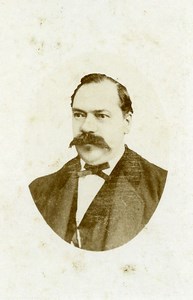 France Roubaix Portrait Man Moustache Old Photo CDV Olivier 1890'
