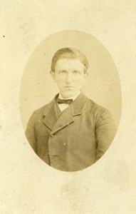 France Portrait Young Serious Man Old Photo CDV 1870'