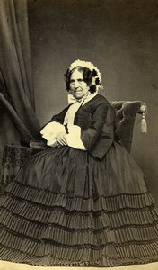 France Second Empire Fashion Older Lady Old Photo CDV Gustave Jeune 1860'