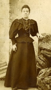 France Lille Fashion Woman Old Photo CDV Desbottes 1890'