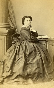 France Rouen Second Empire Fashion Woman Old Photo CDV Witz 1860's