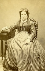 France Chartres Second Empire Fashion Woman Old Photo CDV Rondin 1860'