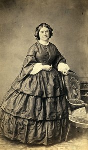 France Second Empire Fashion Woman Old Photo CDV 1860'