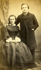 France Second Empire Fashion Husband & Wife Couple Old Photo CDV 1860'