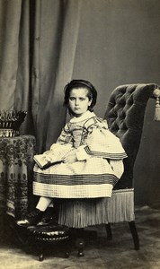 France Le Mans? Young Girl Second Empire Fashion Photo CDV Gustave Jeune 1860's