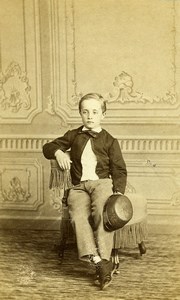 France Paris Young Boy Second Empire Fashion Children Photo CDV Franck 1860's