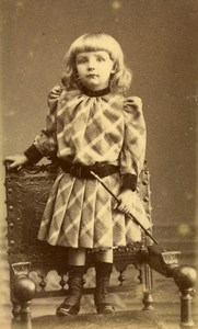 France Paris Fashion Children Old Photo CDV Photographie France 1890'