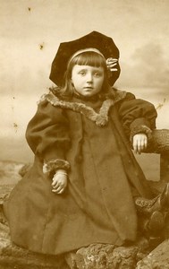 France Lille Fashion Children Hat Old Photo CDV Cayez 1890'