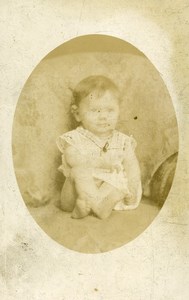 France Lille Fashion Baby sitting Old Photo CDV Deton 1890'