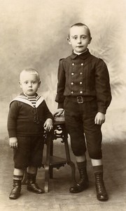 France Lille Young Boys Fashion Children Old Photo CDV Vandorpe 1900