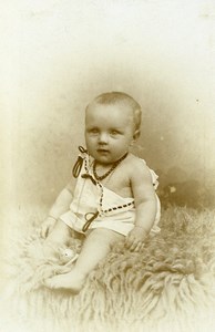 France Lille Fashion Sitting Baby Old Photo CDV Frobert 1900