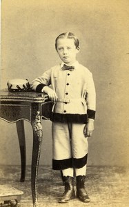 France Rouen Second Empire Fashion Children Old Photo CDV Witz 1860's