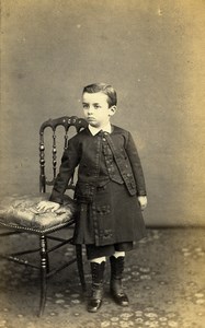 France Rouen Second Empire Fashion Children Old Photo CDV Witz 1860's