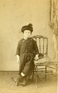 France Rouen Second Empire Fashion Children Old Photo CDV Witz 1860's
