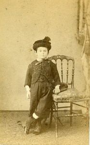 France Rouen Second Empire Fashion Children Old Photo CDV Witz 1860's