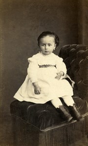 France Rouen Fashion Children Young Girl Old Photo CDV Witz 1870'