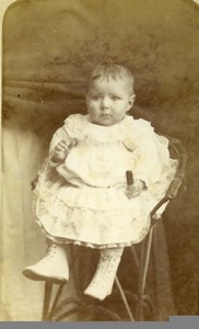 France Chartres Fashion Children Bouchard Old Photo CDV Gallas 1880'