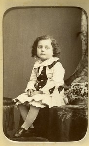 France Beauvais Fashion Children Old Photo CDV Herbert 1880'