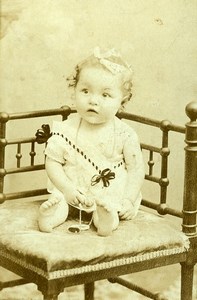 France Niort Fashion Child Bernardette Deguin Old Photo CDV Richard 1900