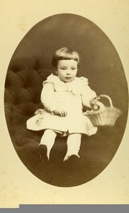 France Dreux Fashion Children Basket Old Photo CDV Vaudron 1870'