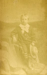 France Le Havre Seaside Fashion Children Old Photo CDV Caccia 1870'