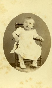 France Paris Fashion Children Toddler Old Photo CDV 1870'