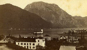 Austria Gmunden Panorama Castle Old Photo CDV Kunz 1870'