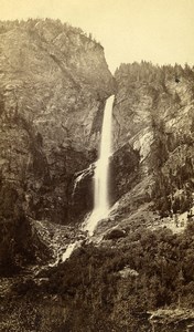 Austria? Waterfall Panorama Old Photo CDV Reiner 1870'