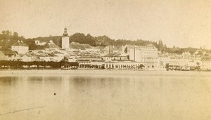 Austria Gmunden Panorama Traunsee Lake Old Photo CDV Baldi & Wurthle 1870'