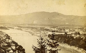 Austria Linz Panorama from Jagermeier Old Photo CDV Huber 1870'