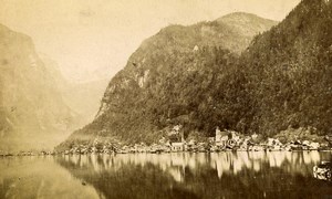 Austria Hallstatt Hallstätter See Panorama Old Photo CDV 1870'