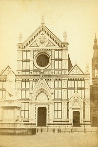Italy Florence Firenze Santa Croce Cathedral Old Photo CDV 1870'