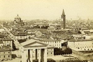 Italy Milano Milan Panorama Old Photo CDV Brogi 1870'