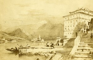 Italy Isole Borromee Panorama Old Photo of Gravure? Briquet CDV 1870'