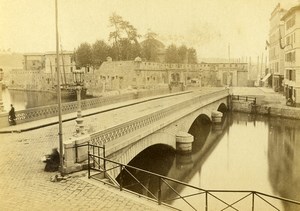 France Bayonne Pont du Génie Nive River Old Photo CDV 1870'