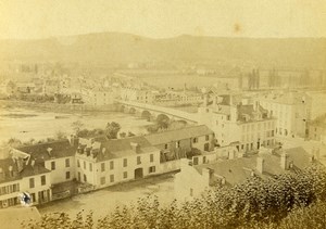 France Pau Quartier du 14 Juillet Gave de Pau River Old Photo CDV 1870'