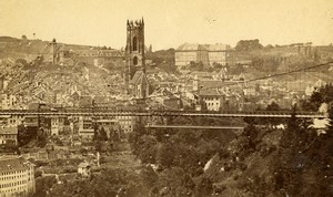 Switzerland Friburg Panorama Old Photo CDV Lorson 1870'