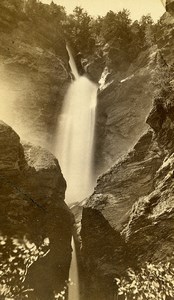 Switzerland Reichenbach Falls Old Photo CDV Garcin 1870'