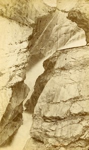 Switzerland Lauterbrunnen Trummelbach Falls Old Photo CDV Gabler 1870'
