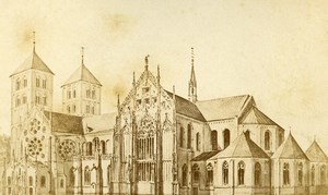 Germany Munster Cathedral St.-Paulus-Dom Old Photo CDV Hundt 1870'