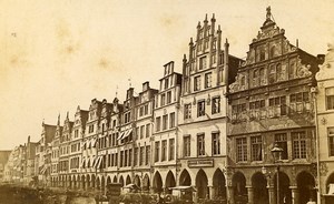 Germany Munster Prinzipalmarkt Old Photo CDV Hundt 1870'