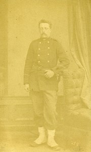 France Maubeuge Military Soldier Uniform Old Photo CDV Walrand 1870'