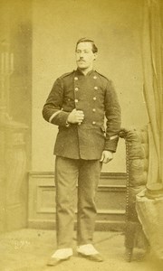 France Maubeuge Military Soldier Uniform Old Photo CDV Walrand 1870'