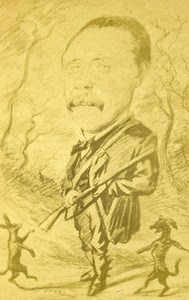 France Caricature Hunter Hunting Old Photo CDV 1870'