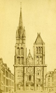 France Paris Basilica of Saint-Denis Old Photo CDV Germain 1870'