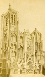 France Bourges Cathedral Saint-Étienne Old Photo CDV 1870'
