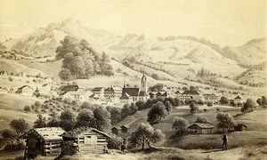 France Unknown Mountain Village Countryside Old Photo CDV 1870'