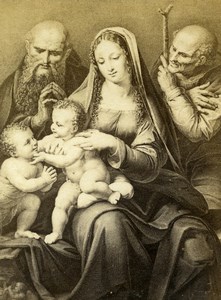 Italy Firenze Leonardo da Vinci La Vierge au Bas-relief CDV Photo Alinari 1860
