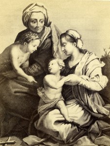 Italy Firenze Andrea del Sarto Madonna & Child Old CDV Photo Alinari 1860